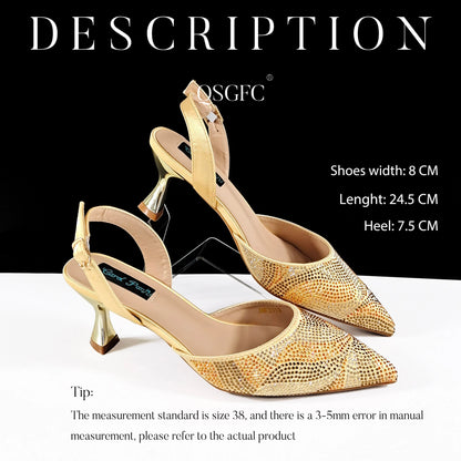 Festive Elegance Spot Goods Dazzling Heels and Chic Long Bag Clutch Perfect Combination Of Shoes And Bag for Special Occasions