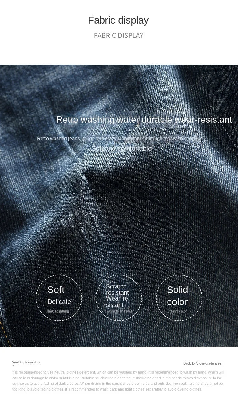 Spring New Cargo Vintage Straight Jeans for Men Clothing Soft Cotton Casual Streetwear Men Pants AG7116