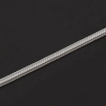 2.8mm 925 Sterling Silver Fox Tail Chain Bracelet for Men Women High Polished Classic Bracelet Simple Trendy Jewelry Accessories