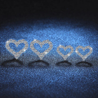 All Moissanite Earrings for Women Heart Shape S925 Sterling Silver with Gold Plated Earring Wedding Party Fine Jewelry