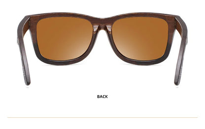 Natural Bamboo Wooden Handmade Polarized Sunglasses Unisex Retro Oversized Frame UV Protection Sun Glasses With Gift Box