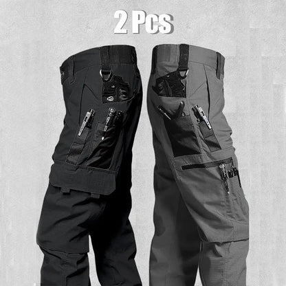 Men's Outdoor Work Pants 2-Pcs Tactical Cargo Trousers New Multi-pocket Wear-Resistant Workwear Outdoor Waterproof Hiking Pants