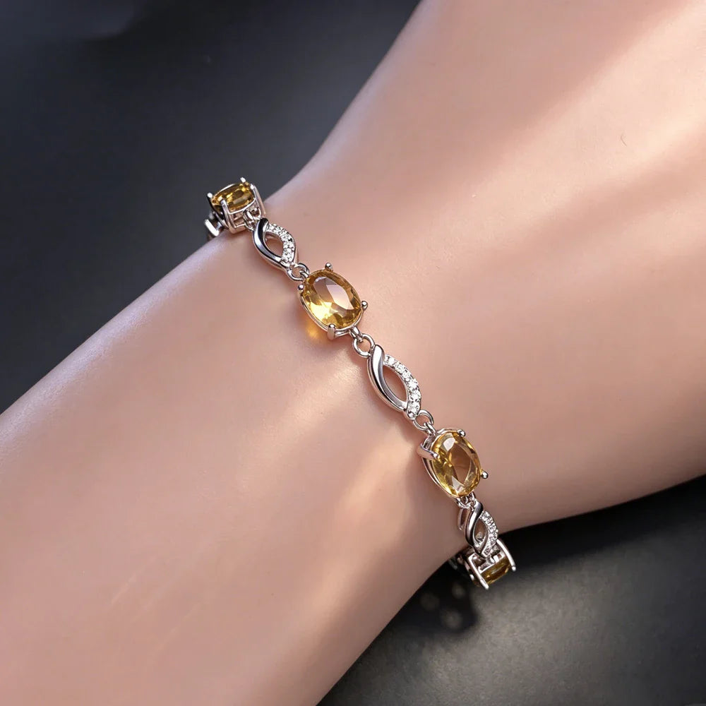Zultanite Bracelet Sterling 925 Silver Oval Cut 5*7mm Created Sultanite Color Chance Fine Jewelry for Women Wedding Party Gift