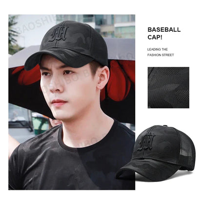 Big Head Man Large Size Mesh Baseball Hats Male Outdoors Plus Size Sport Caps Dad Oversize Trucker Cap 60cm 62cm