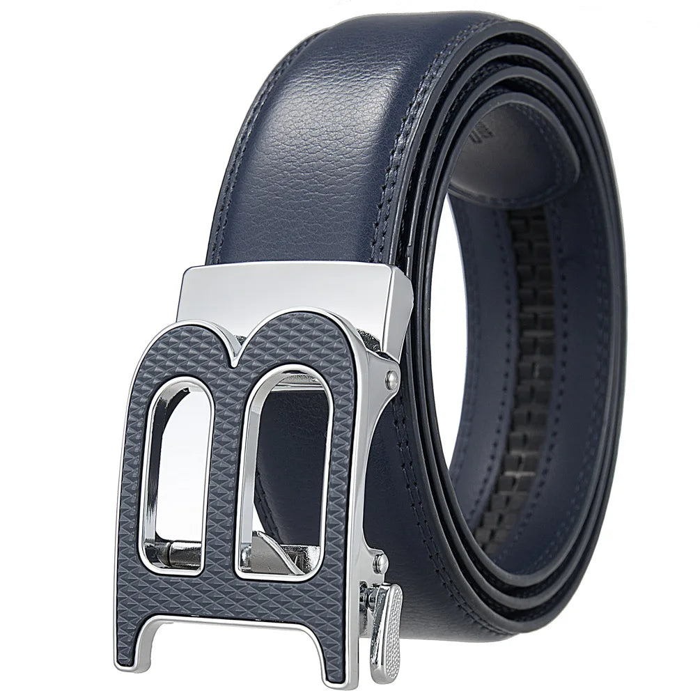 Luxury Brand Men's Belts High Quality Genuine Leather Belts for Men Metal Automatic Buckle Casual Business Male Waistband 3.5cm