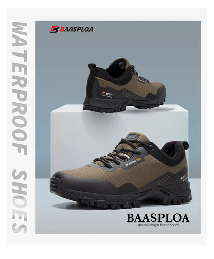 Baasploa Tênis Masculino de Caminhada, Impermeável, Resistente ao Desgaste, Antiderrapante, Casual, Leve, Com Cadarço
