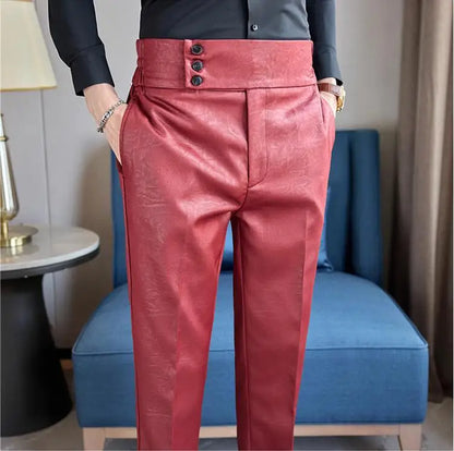 Men Boutique Bright Jacquard Suits Pants Male Formal Wear Trousers Quality Men Business Casual Pants High Waisted Suit Trousers