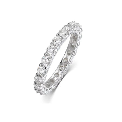 3/3.5/5mm Rose Gold Color All Moissanite Rings for Women Sparkling Wedding Ring 925 Sterling Silver Classic Jewelry Bands