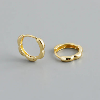 925 Sterling Silver Simple European Plum Circle Hoop Earrings For Women Fashion Charms Huggies Party Jewelry Accessories