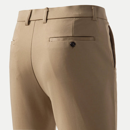 Spring Summer Men's Elastic Casual Pants Wearable Business Suit Pants Full Length Homme Khaki Trousers Stretchy Straight Leg