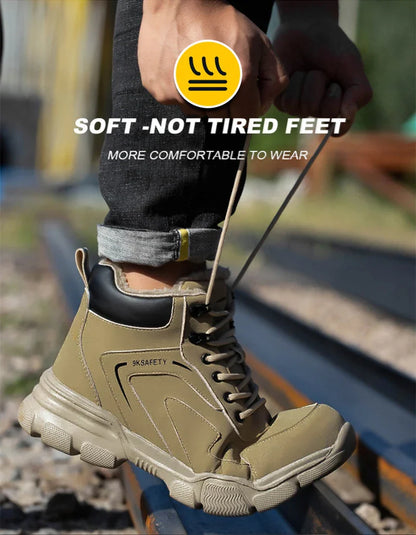 Safety Protective Boots Work Safety Shoes Men Winter Safety Boots Anti-puncture Work Shoes Steel Toe Work Boots Indestructible