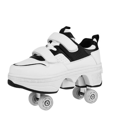Children Wheels Shoes Roller Sneakers With 4 Wheels Skates Adult Runaway Parkour Deformation Shoes For Women Men Youth Kids Gift