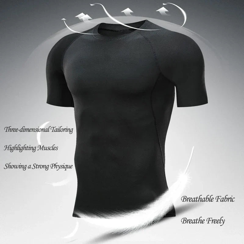 Anime 3D Printed Men's Compression Set short Sleeve Gym Top+Workout Shorts Quick Drying Breathble Athletics Rash Guard Set