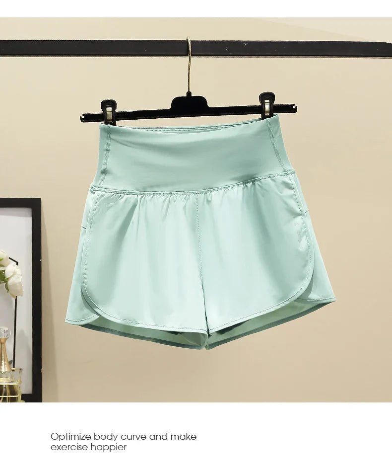 Women Yoga Shorts High Waist Double Layer Running Gym Shorts With Pocket Summer Sportswear Fitness Clothes Jogger Short New