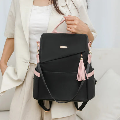 Women's fashion backpack large capacity lightweight Oxford cloth schoolbag leisure travel small backpack women