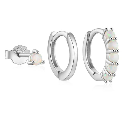 925 Sterling Silver 3PCS DIY Hoop Earring With Piercing Stud Earring Set Women Men Party Wedding Jewelry Set pendientes 925