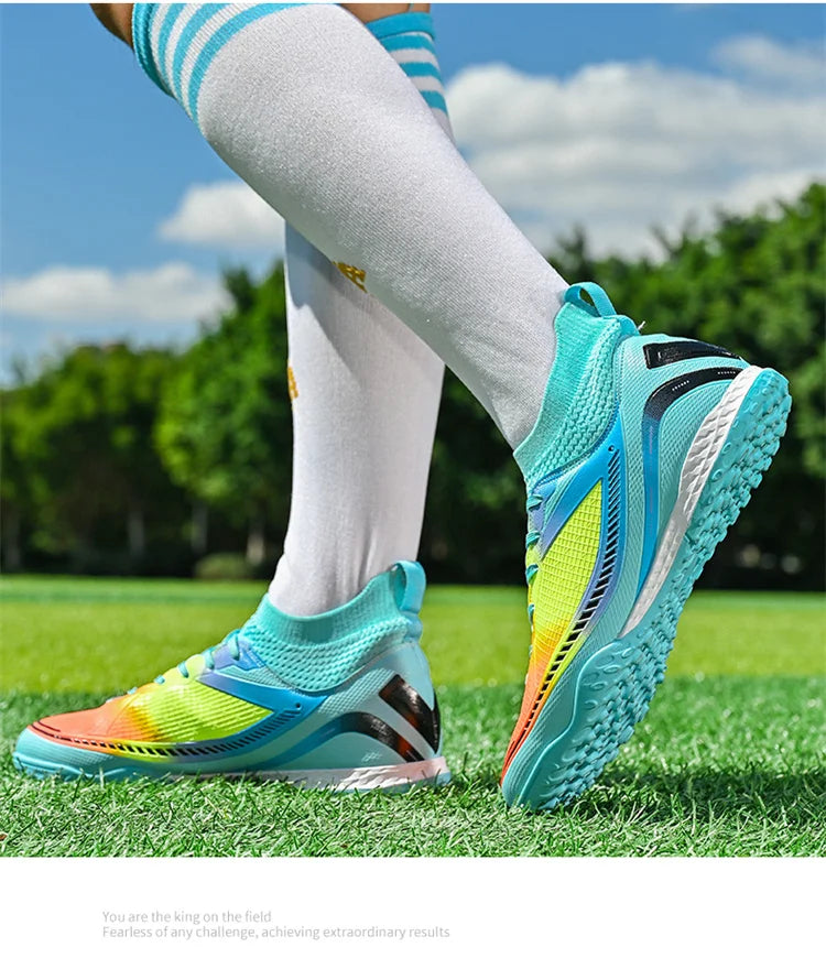 Mens Soccer Shoes TF/FG High Ankle Football Boots Kids Women Outdoor Sports Shoes Multicolor Training Match Athletic Sneakers