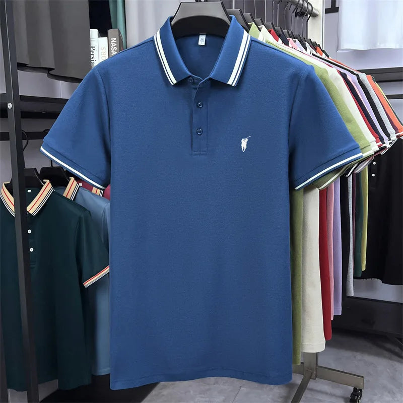 100% cotton luxury brand short sleeve polo shirt men new classic pony embroidery summer T-shirt high-end fashion casual Paul top