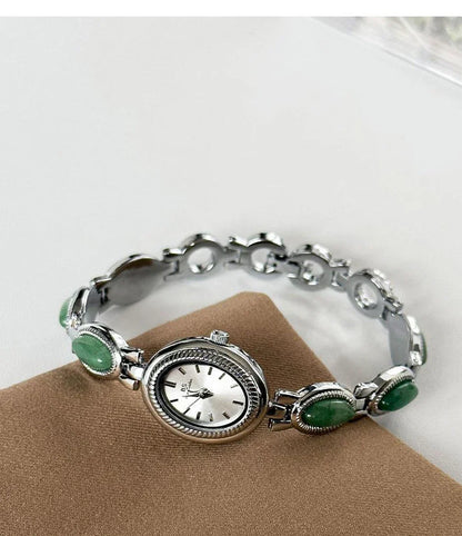 Women's Gold Watch Vintage Brown Jade Bracelet Small Dial Quartz Daily Wear Party Clock Luxury Waterproof Ladies Watches Gifts