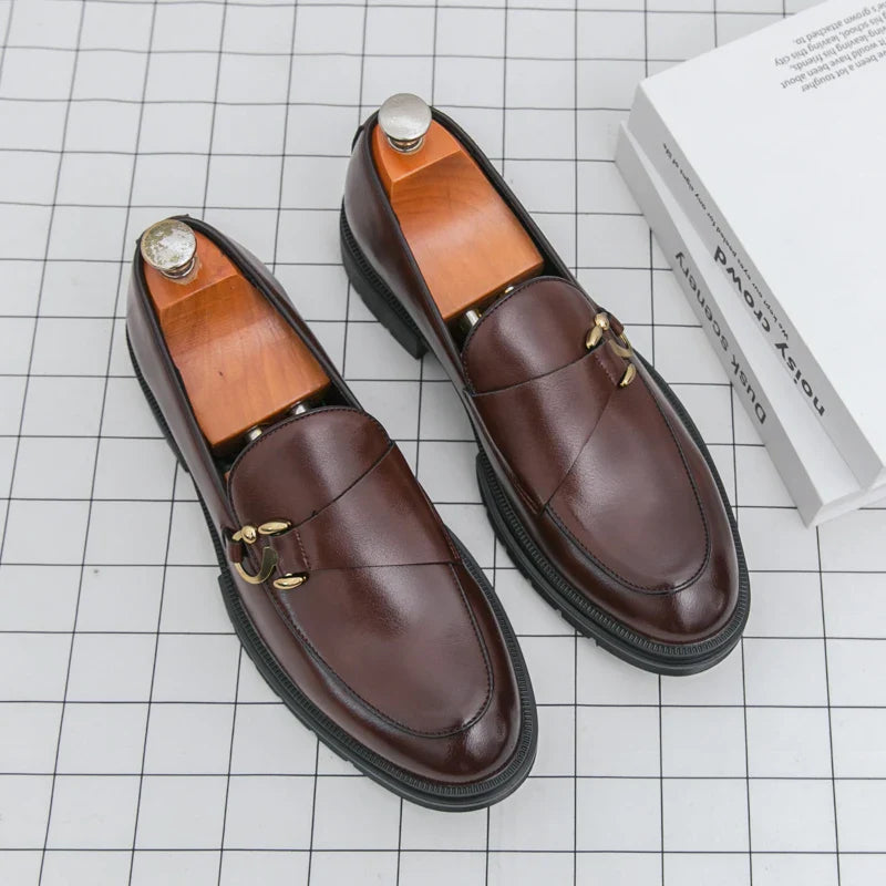 Men's Leather Loafers Slip On Office Casual Business Leather Shoes For Men Wedding Oxford Shoes Male Party Formal Derby Shoe Man