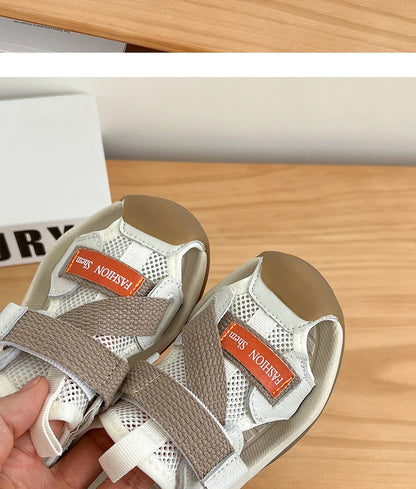2026 Summer Kids Sandals for Boys Anti-slippery Sole Toddler Beach Shoes Hook&loop Baby Boys First Walkers Barefoot Casual Wear