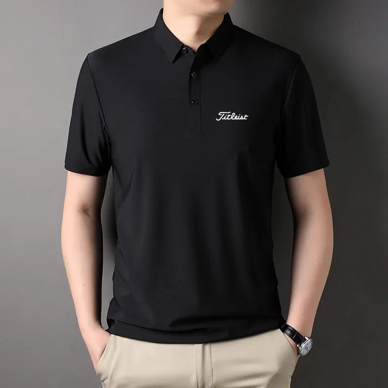 Men's Golf Outdoor Casual Polo Shirt T-Shirt Summer High-End Brand Cool and Breathable Fitness Sports Short Sleeve Top