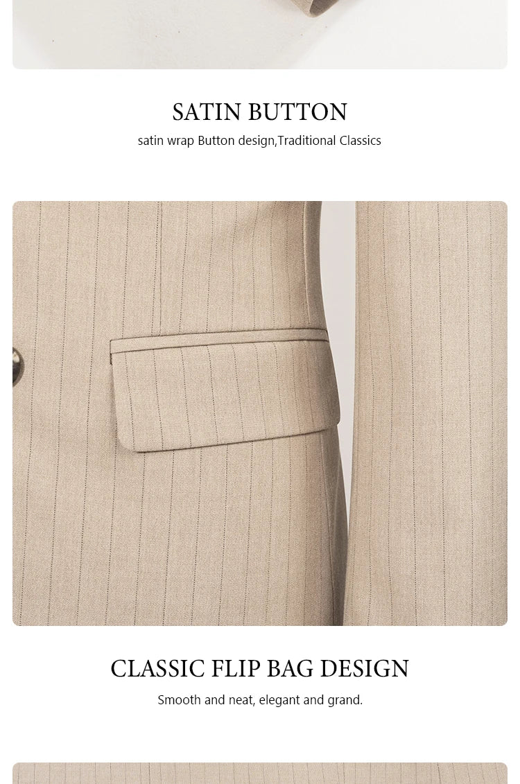 High quality striped suits for men slim fitting luxury man clothing elegant mens suit Wedding trends costumes