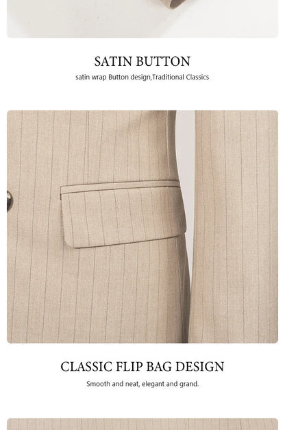 High quality striped suits for men slim fitting luxury man clothing elegant mens suit Wedding trends costumes