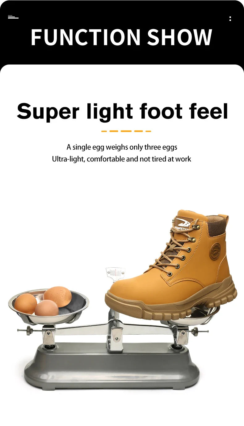 New Design Waterproof Safety Shoes Men Work Sneaker Steel Toe Shoes Puncture Proof  Safety Boots Male Lightweight Work Shoes