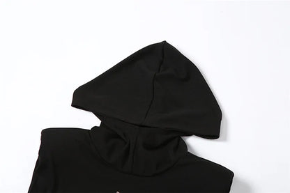 Fashion Solid Color Hooded Bodysuit One Piece Sexy Round Neck Sleeveless Lingerie Sexy Casual Slim Streetwear Festival Outfit