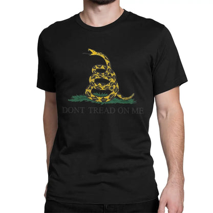 Men Women T-Shirts Dont Tread On Me American Liberty Or Death Leisure Pure Cotton Tees  Gadsden Flag T Shirts Crewneck Clothes