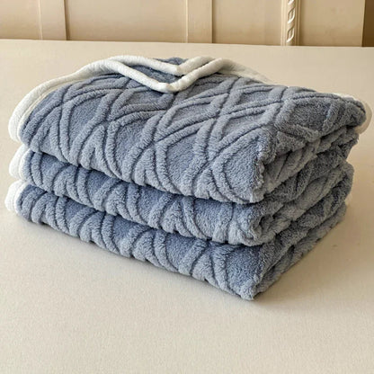 Soft Warm Lamb Fleece Blanket for Bed Sofa Winter Fall and Winter Cozy Flannel Cover for Office Nap Air Conditioning