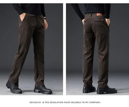 Men's Slim Fit Chenille Long Pants Advanced Business Casual Trousers Trend Autumn Comfortable Daily Wear Male Clothing