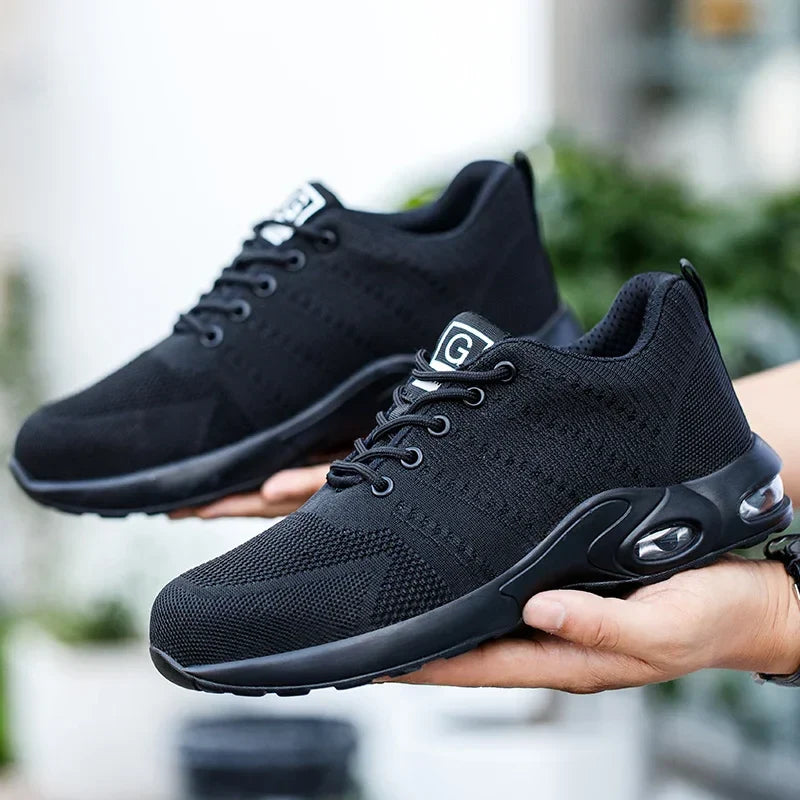 Hot Safety Work Shoes for Men & Women - Steel Toe Anti-Puncture Breathable Sneakers with Air Cushion Comfort Gift