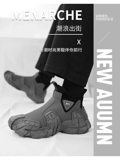 New fashion high top shoes for autumn and winter niche design lightweight casual lazy shoes thick soled ankle boots short boots