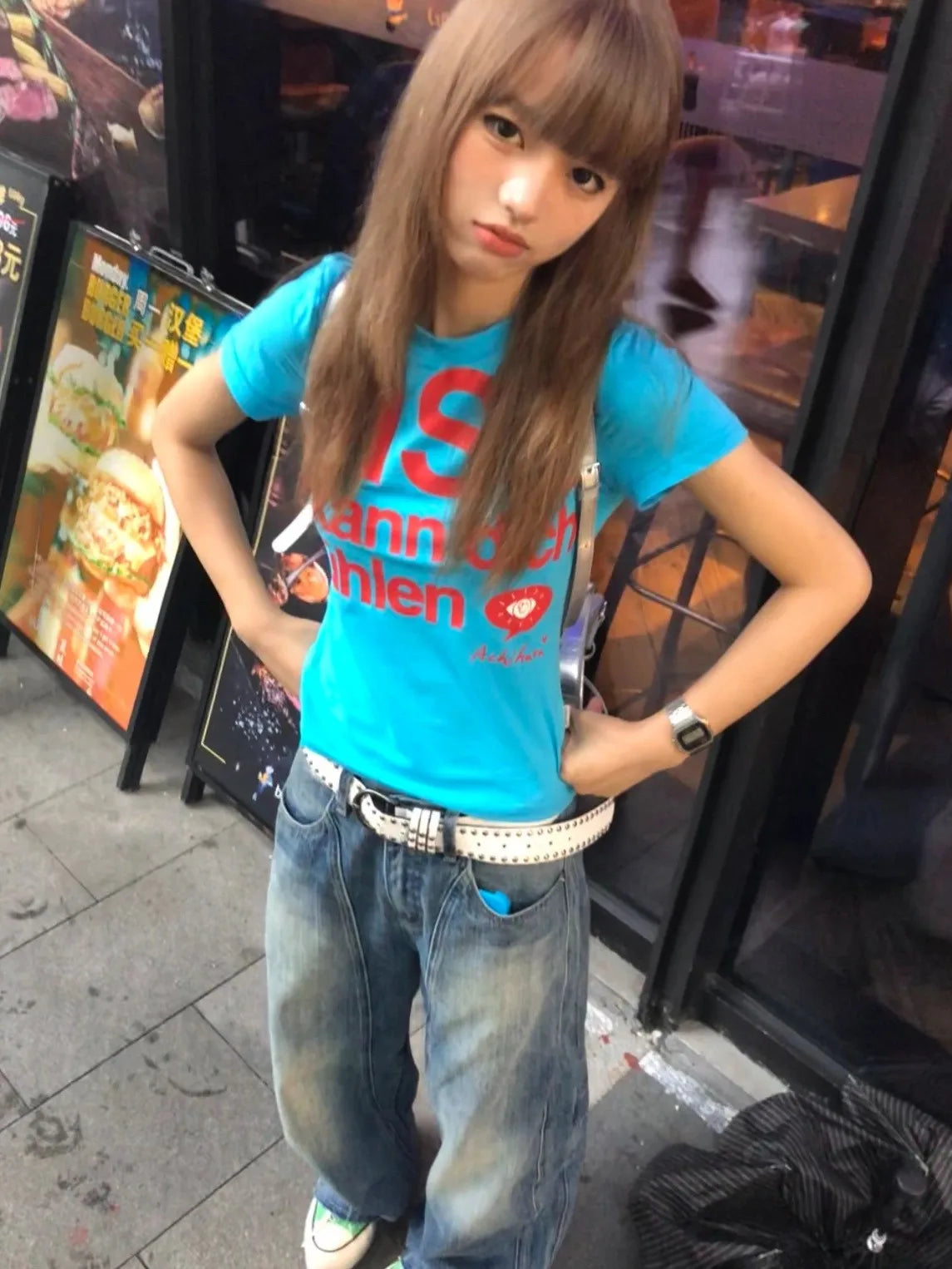 Japanese Y2k Letter Print T-shirt Trashy 2000s Style Crop Top Vintage Harajuku Short Sleeve Tee Shirt American Retro 90s