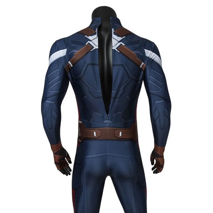 Captain America Cosplay Costume 3D Printed Spandex Zentai Suit for Men Superhero Halloween Party  Cosplay Outfit