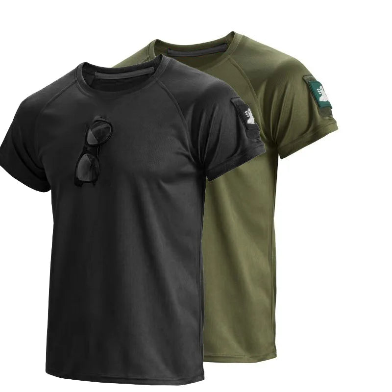 Wear-Resistant Outdoor Tactical Pants Mens Casual T-shirt Cargo Trousers Multi-pocket Waterproof Pant Hiking Training Workwear