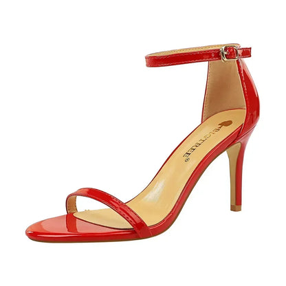 Women Gladiator Stiletto Classic Ankle Strap Holiday Beach Sandals Lady Fashion Suede 8cm 11cm High Heels Sexy Red Brown Sandles