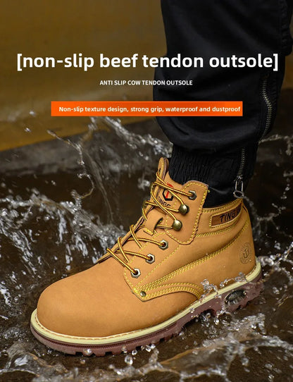 Four Season Labor Protection Shoes Anti Smashing Anti Piercing Steel ToeCap Anti Slip SafetyShoesWear-resistant Protective Shoes