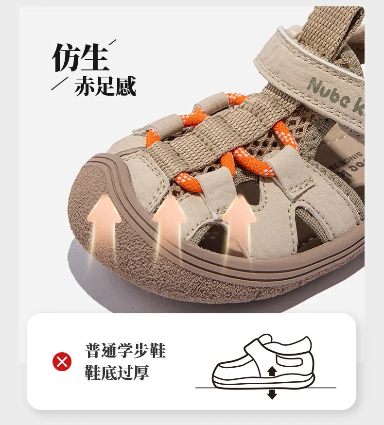 High Quality Children Sandals Summer Kids Beach Shoes Sport Sandals Little Boys Girls Close-toed Sandals Pink, Black, Khaki