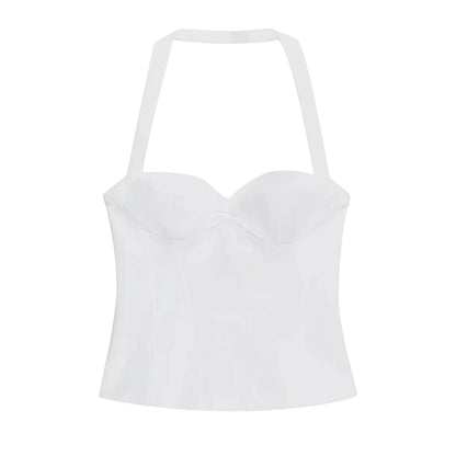 Sexy Y2K Girl Halter Tops Corset Slim Polka Dot Print Short Tops Fashion 2026 Spring Summer Streetwear Holiday Beach Top