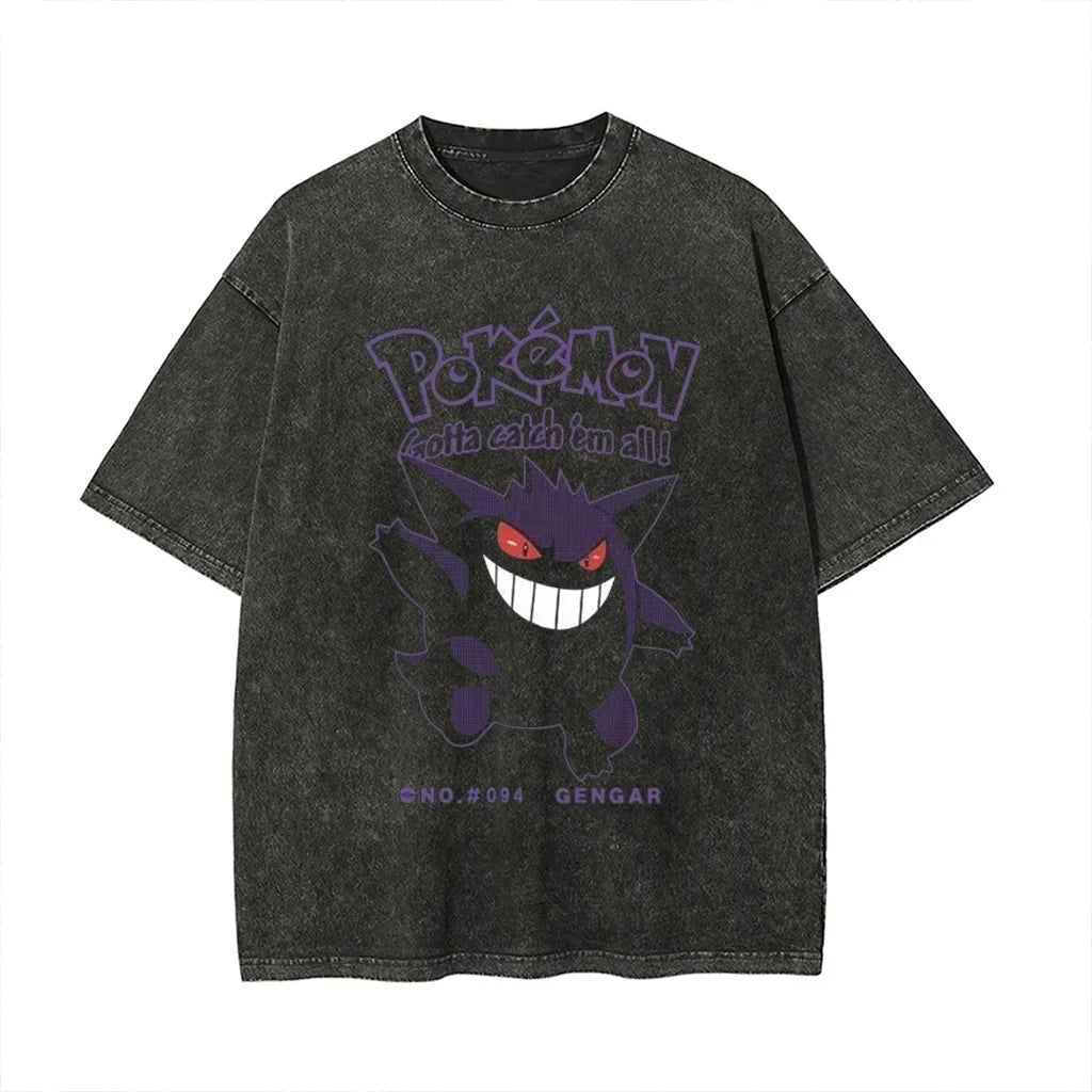 Vintage Wash T-Shirt Man Women Graphic Tee Short Sleeve Tee Loose Casual Tops Y2k Summer