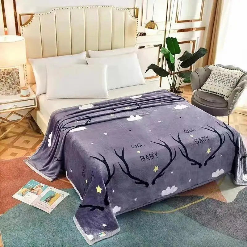 Thickened Velvet Blanket Children Single Double Person Fleece Coral Velvet Blanket Retail Coral Fleece Blanket Velvet Throw B...