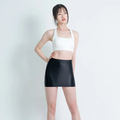satin glossy Skirt Elastic Smooth Gloss Tight Skirt Oil Solid Color Half Skirt Satin glossy Wrap Hip Short Skirt