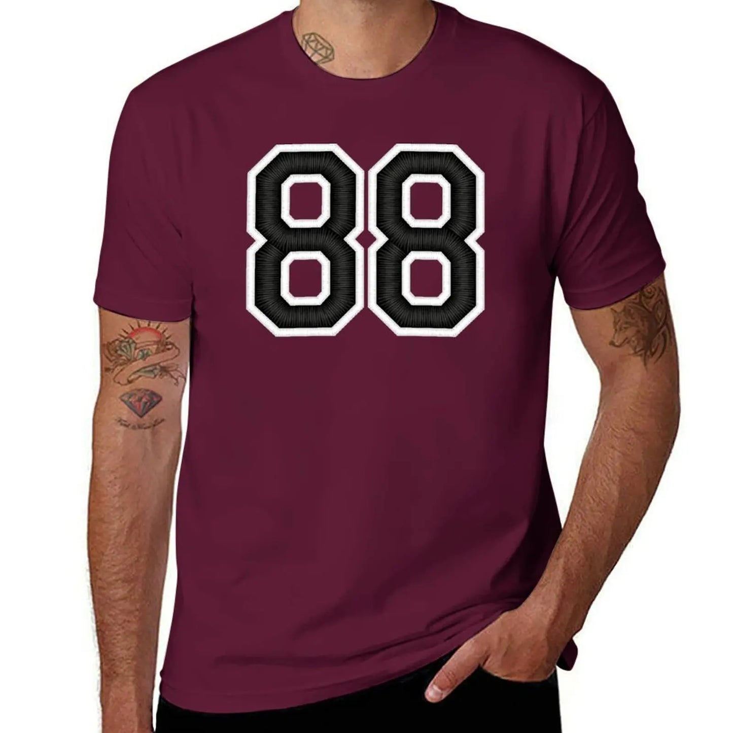 88 Black Jersey Sports Number eighty-eight Football 88 T-Shirt cute clothes graphics sweat funny t shirts for men