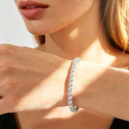 1.2MM Full D Color VVS1 Moissanite Exquisite Bracelet S925 Sterling Silver for Women Wedding Sparkling Party Fine Jewelry