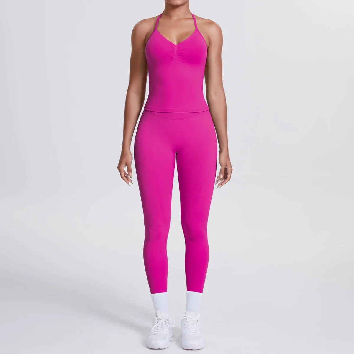 2 Piece Yoga Clothes Women Tracksuit Athletic Wear Pilates Fitness Suit Gym Workout Push Up Clothes Sports Bra Leggings Suit