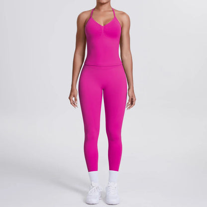 2 Piece Yoga Clothes Women Tracksuit Athletic Wear Pilates Fitness Suit Gym Workout Push Up Clothes Sports Bra Leggings Suit