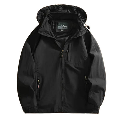 Men’s waterproof hiking jacket, breathable hooded windbreaker, quick dry outdoor coat, autumn, M–5XL